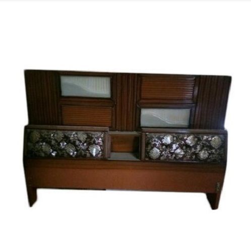 6x7 Feet 185x220x95 Cm Indian Design Wooden Double Bed Headboard