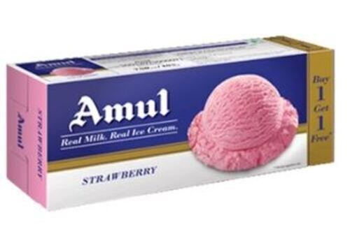 A Grade 750 Gram Sweet And Delicious Amul Strawberry Ice Cream  Age Group: Children