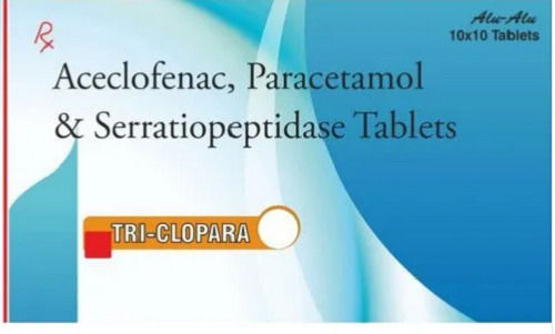 Aceclofenac Paracetamol Serratiopeptidase Tablet For Pain Relief  Packaging: Carton