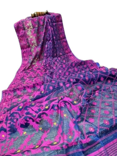 Multicolor Breathable Casual Wear Printed Soft Cotton Saree With Blouse Piece For Ladies 