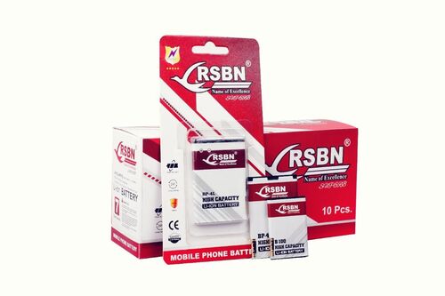 High Capacity Mobile Phone Battery - New, Rectangular Shape, 10 Pieces In Pack | White Flip Design, Color Display