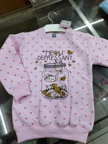 Multi Color Printed Deisgn Full Sleeves Kids Girls Sweat Shirts For Winter Season