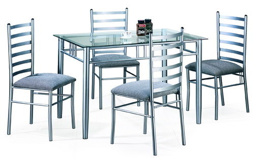 Rust Resistant 304 Stainless Steel Dinning Table Set With Four Chair