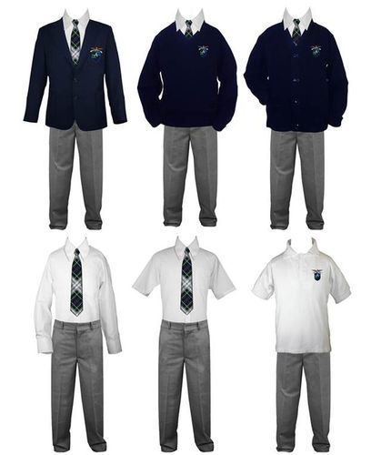 Skin Friendly Boys School Uniform Sets With Normal Wash Care
