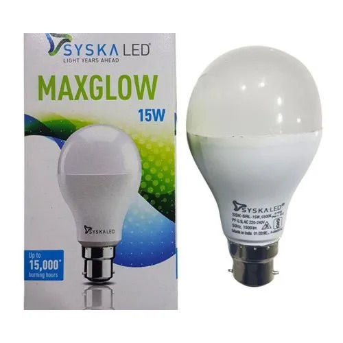 White 15 Watts 220 Volts 50 Hertz Ip55 Rating Dome Shape Ceramic Body Led Bulb