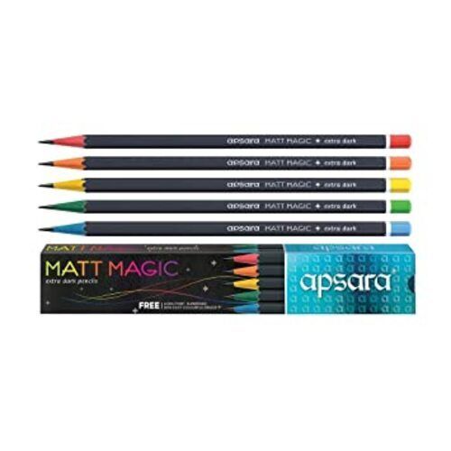 Multicolor 5 Piece Wood Apsara Graphite Dark Pencil For Writing And Drawing 