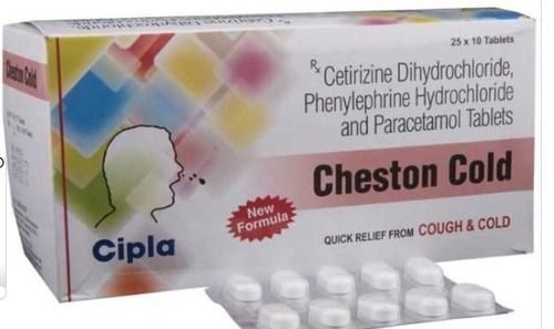 Cetirizine Dihydrochloride, Phenylephrine Hydrochloride And Paracetamol Tablets, (25x10 Tablets)