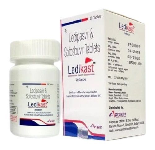 Ledikast Ledipasvir And Sofosbuvir Tablet, 28 Tablets Pack Grade: 1