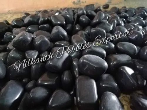 Natural Black Pebble Stone For Landscaping And Designing Use With Size 50-60mm