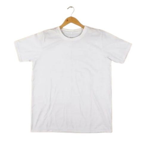 Breathable Polyester T-Shirt - Size L, M, XL | O-Neck Short Sleeve Design, Plain White Comfort for All Occasions