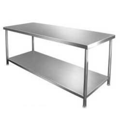 Rectangular Shape Stainless Steel Table For Restaurant Usage