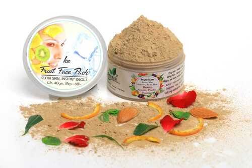 Plastic 100% Herbal Chemical-Free Instant Glow Fruit Face Pack For Girls, Women