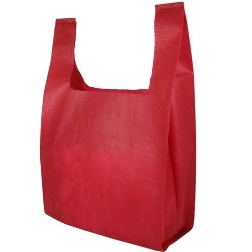 Red 14 X 7 Inches Biodegradable Flexiloop Handle U Cut Shopping Carry Bag