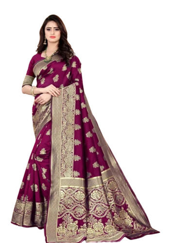 Comfort Fit Embroidery Zari Work Banarasi Jacquard Party Wear Designer Bridal Saree Purity: 99%