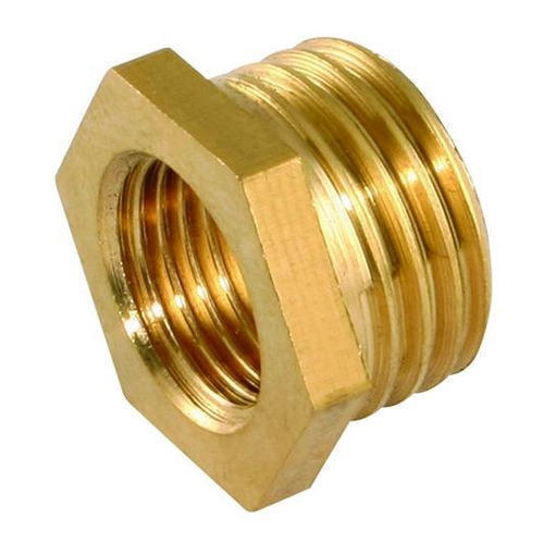 Metallic Golden Polished Brass Hexagon Reducing Bush Hardness: Rigid