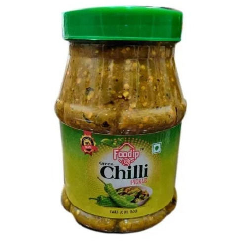 1 Kg Hot And Spicy Green Chilli Pickles With Mustered Oil Mixed