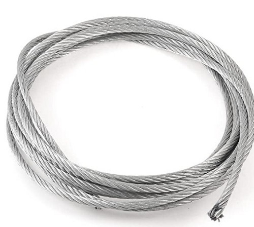 सिल्वर 15 मीटर और 5 मिमी व्यास संक्षारण प्रतिरोधी स्टेनलेस स्टील वायर रस्सी