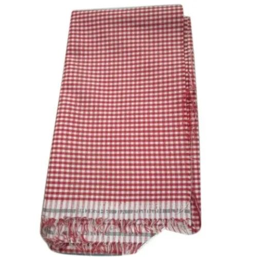 White 50 Meter Washable Checkered Polyester Cotton Fabric For School Uniform