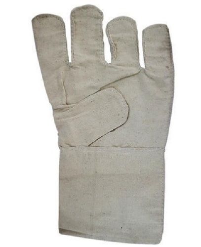 White Breathable Plain Protection Washable Full Finger Canvas Glove