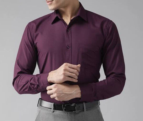 Full Sleeves and Regular Fit Solid Cotton Mix Shirts for Men's Office Wear