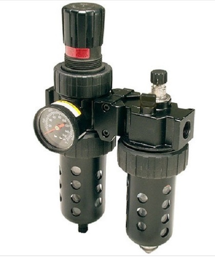 Air Filter Regulator Lubricator - Aluminum Alloy, 10 cm Height, 40 mm Diameter | Black Color, Panel Filter, Clean Airflow, Replaceable Medium/Active Carbon Filters