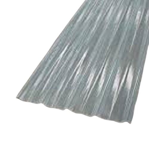 Plain 25 Inch Size Grey Rectangle Shape 24 Mm Thickness Plastic Roofing Sheet