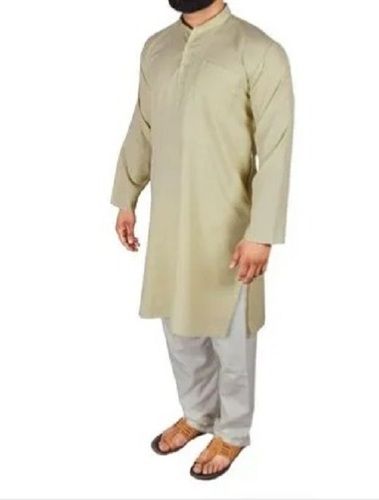 Full Sleeves Round Neck Plain Cotton Kurta Pajama For Festive Wear Age Group: 15 To 40