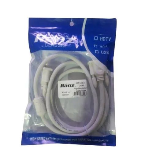 15 Pin Conductor 1 Meter Length Pvc Plastic Ranz Vga Cable For Computer