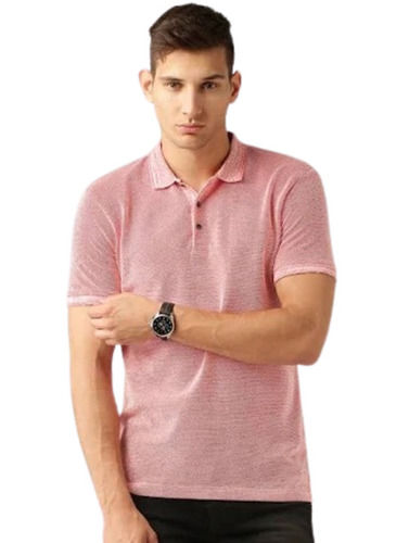 Casual Wear Half Sleeves And Polo Neck Button Closure Cotton T Shirt For Mens