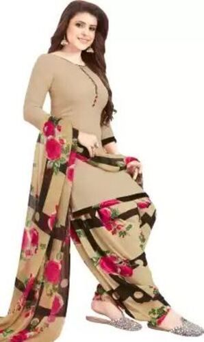 Casual Wear Ladies Regular Fit 3/4th Sleeves Georgette Printed Salwar Suits