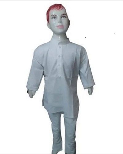 Kids Full Sleeve And Mandarin Collar Neck Plain Cotton Kurta Pajama Set Age Group: 6-12