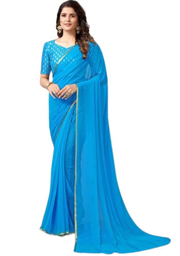 Pure wrinkle chiffon sarees with designer blouses | Buy Online Chiffon  Sarees | Saree blouse designs latest, Plain georgette saree, Designer saree  blouse patterns