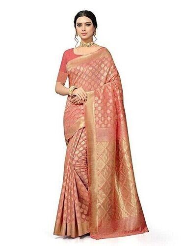 Party Wear Comfortable Printed Banarasi Silk Saree With Blouse