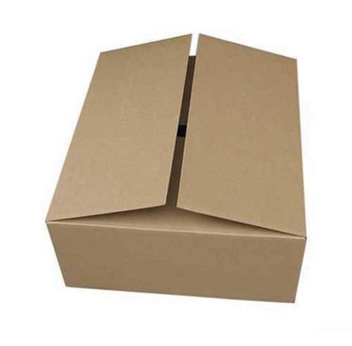 Brown Rectangular Matt Finished Kraft Paper 3 Ply Corrugated Box