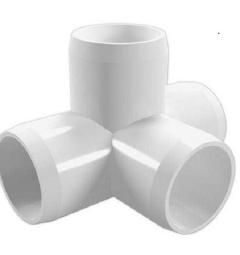 White 4 Inch 3 Mm Thick Casting Round 4 Way Formufit Pipe Fitting Pvc Tee