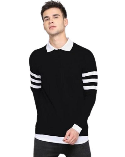 Regular Fit O Neck And Long Sleeves Plain Nylon Casual T Shirt For Mens Height: 600 Mm