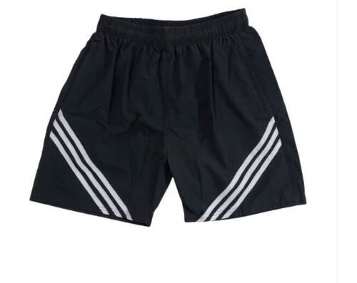 Black And White 18 Inches Long Casual Wear Printed Polyester Shorts For Men'S