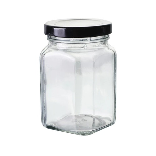 White And Black 200 Milliliters 5.5 Inches Long 6 Mm Thick Square Glass Jar