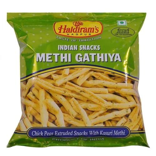 50 Gram Ready To Eat Salty And Crispy Fried Methi Ghatiya Namkeen Grade: A Grade