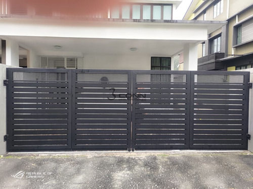 Waterproof Color Coated Black Mild Steel Swing Residential Gate