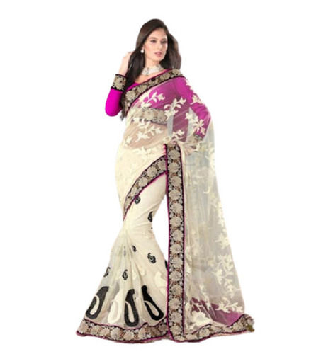 Ladies Embroidered Lightweight Wrinkle Resistant Party Wear Designer Saree