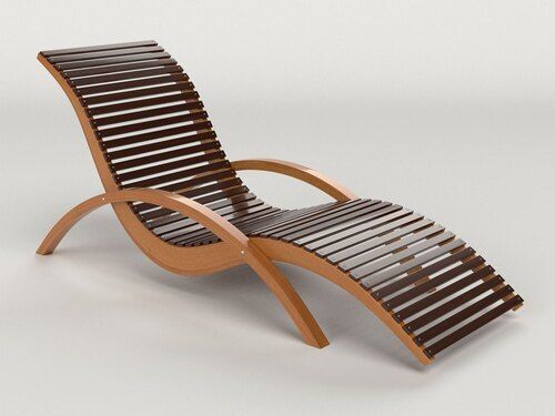 Rectangular Wooden Lounge Chair For Home