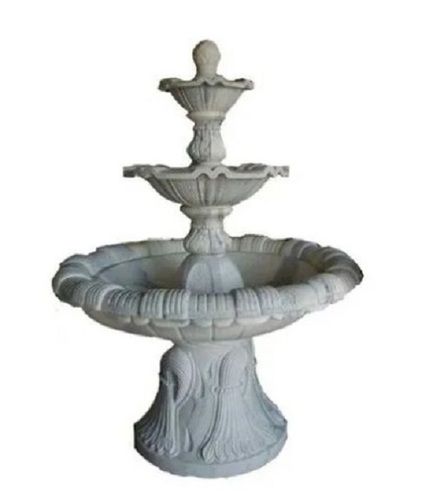 White 240 Volt 50 Hz Non Music 3 Tier Polished Outdoor Marble Fountains