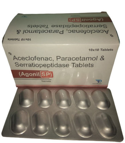 Aceclofenac, Paracetamol And Serratiopeptidase Tablets, 10 X 10 Tablets