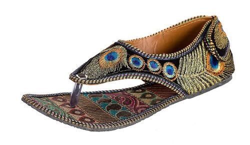 Multicolor Comfortable And Stylish Pvc Sole Flat Embroidered Sandals For Ladies