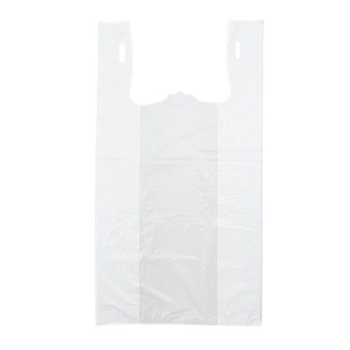 White Easy To Carry Lightweight Single Compartment Disposable Plain Plastic W Cut Bag