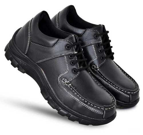  पुरुषों के काले शुद्ध चमड़े के सुरक्षा जूते 