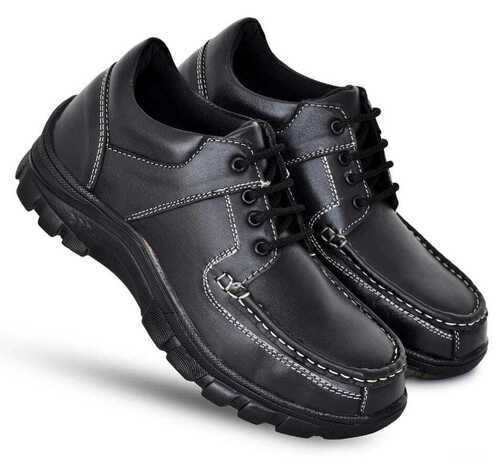 Men Black Pure Leather Safety Shoes Grade: A