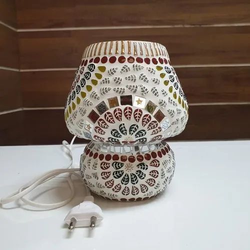 Mosaic Glass Table Lamp With Light