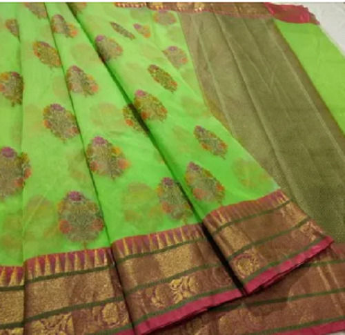 Multi Color Silk Fabric Banarasi Style Zari Border Saree For Party Wear